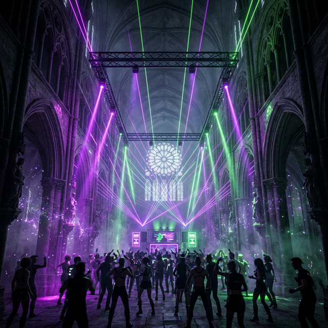 Neon Gothic Cathedral